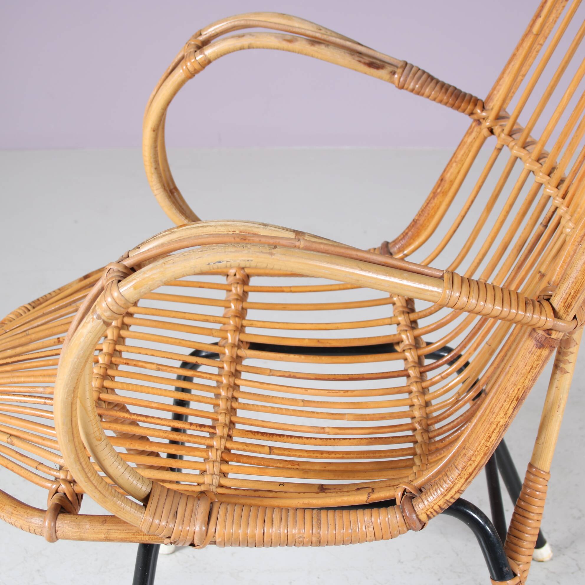 1950s Rattan chair by Gebroeders Jonkers, Netherlands