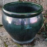 Exterior interior glazed terracotta pot cover