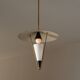 Suspension italienne en laiton et émail noir, attribuée à Stilnovo, années 1950