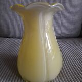 Vase vintage en verre de Murano de couleur jaune