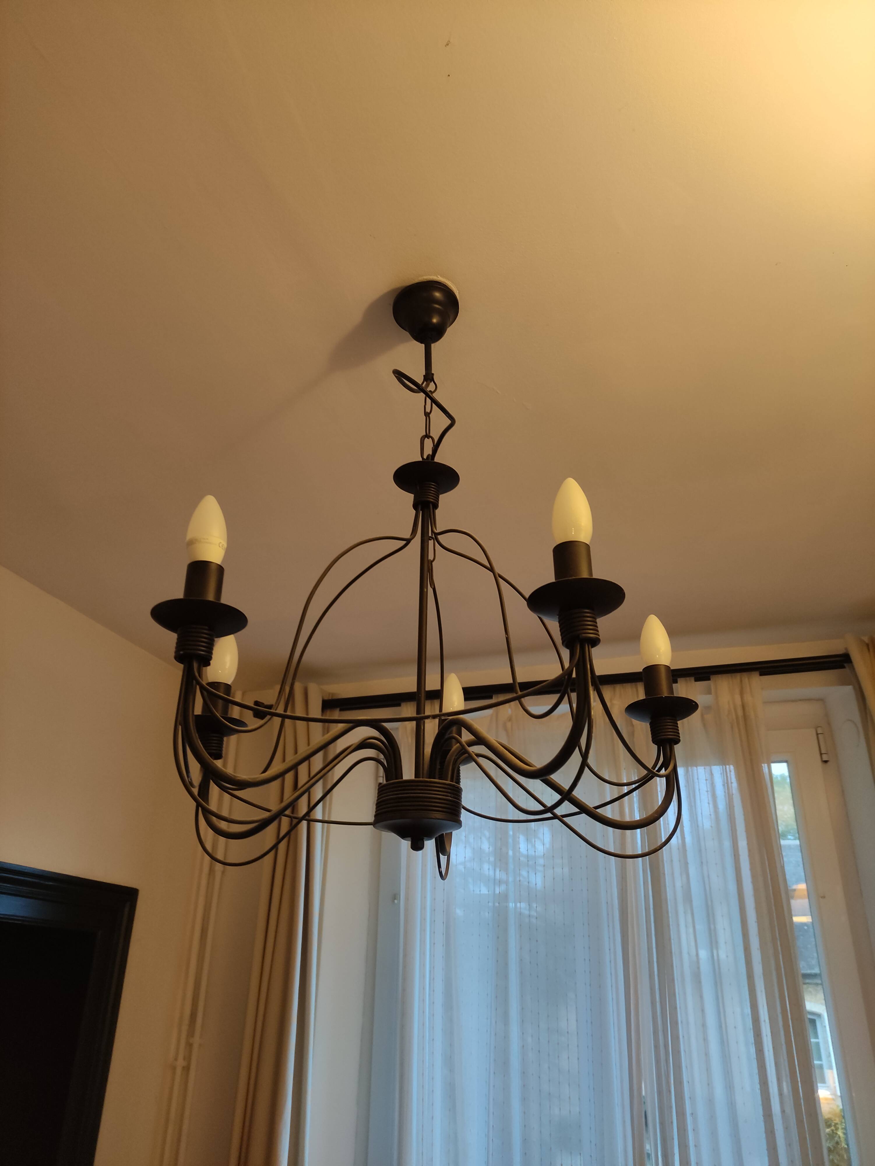 Black art deco pendant lamp