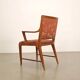 Fauteuil vintage en acajou et tissu, design, Italie, années 1950