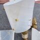 Pair of plastic and brass wall lights from the 60s/70s.