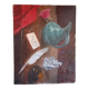 Oil painting. Still life with pot.