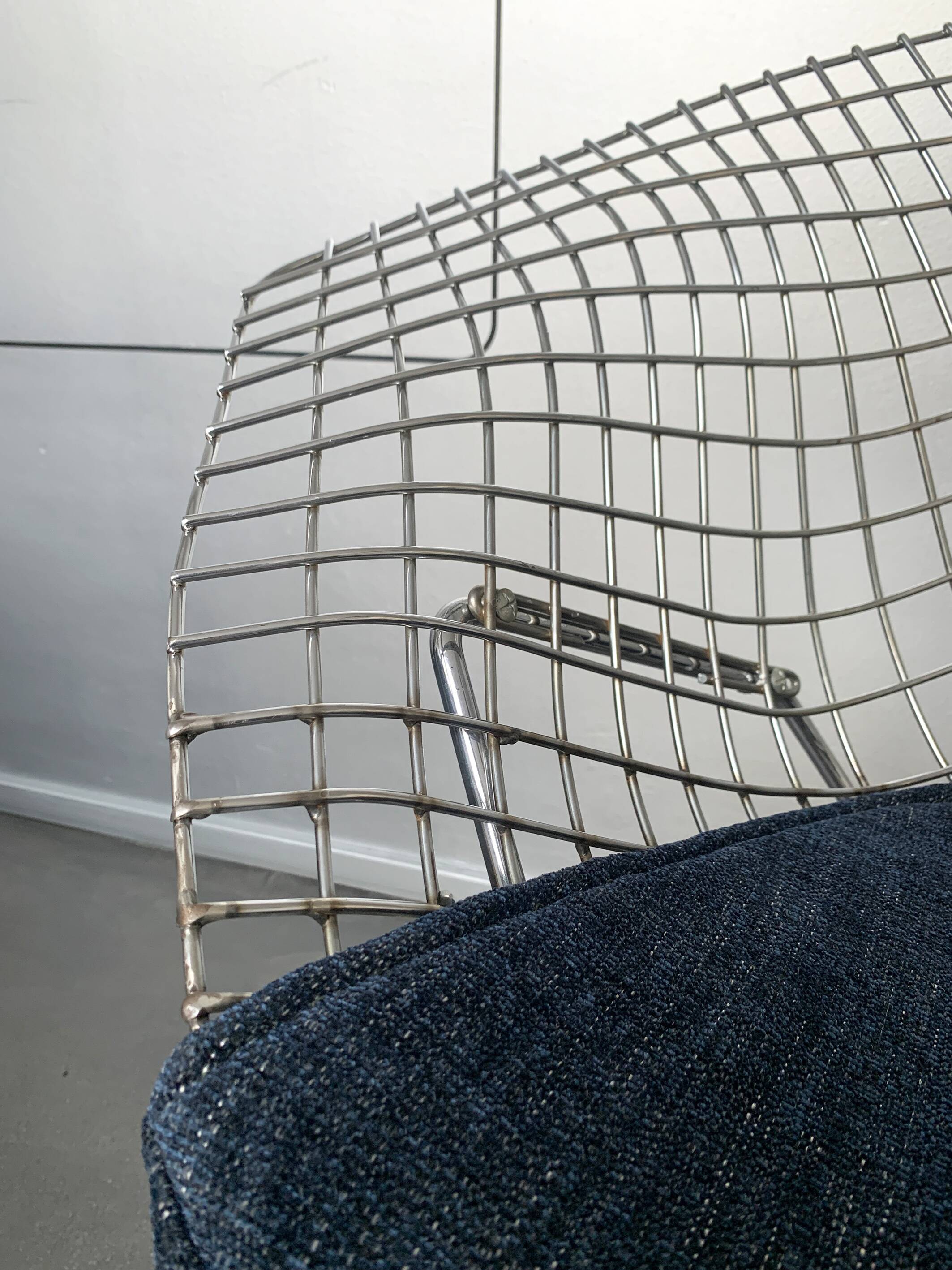 Fauteuil Diamond 421 Chrome Harry Bertoia pour Knoll International, 1970-80