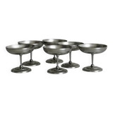 6 stainless steel footed bowls