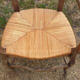 Rustic straw armchair