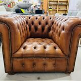 Chesterfield armchair in leather one place xl