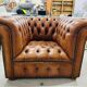 Fauteuil chesterfield en cuir une place xl