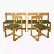 Set of 6 modernist chairs in wood and fabric from the 60s