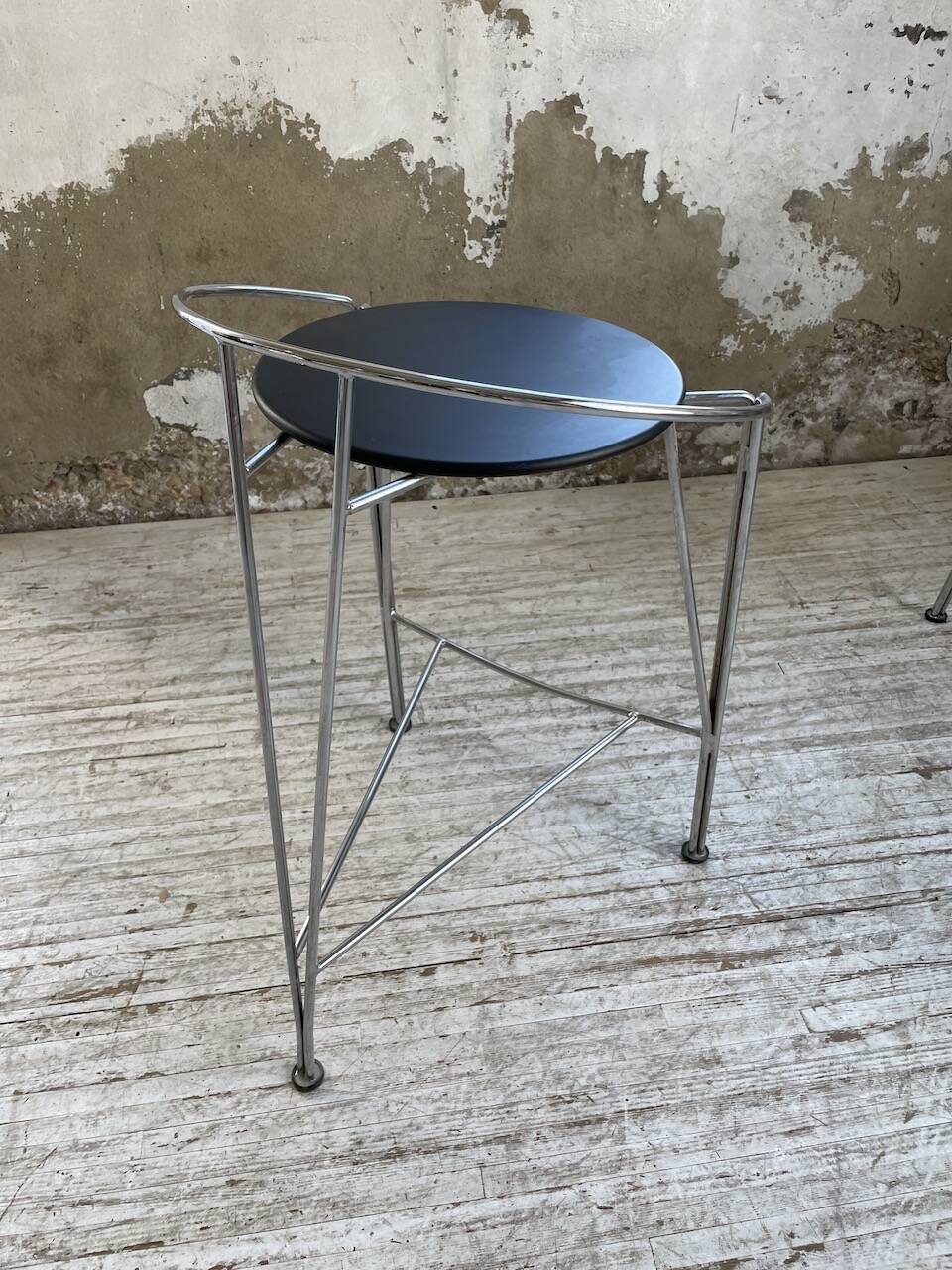 Set of 5 high stools "silver moon" Pascal Mourgue