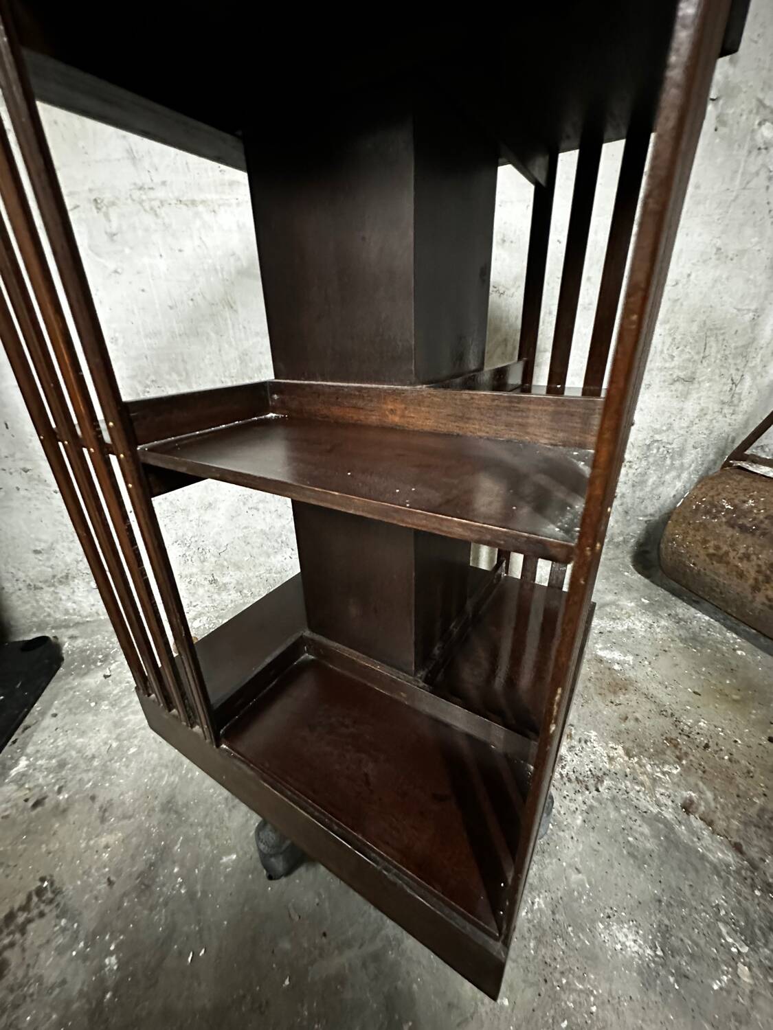 Revolving bookcase in mahogany and marquetry - art deco