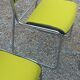 Set of 6 designer chairs with wooden seats and backs, chrome legs.