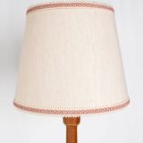 Pair of turned wooden floor lamps in Art Deco style, France, mid-20th century.