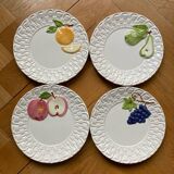 Assiettes dessert barbotine fruits