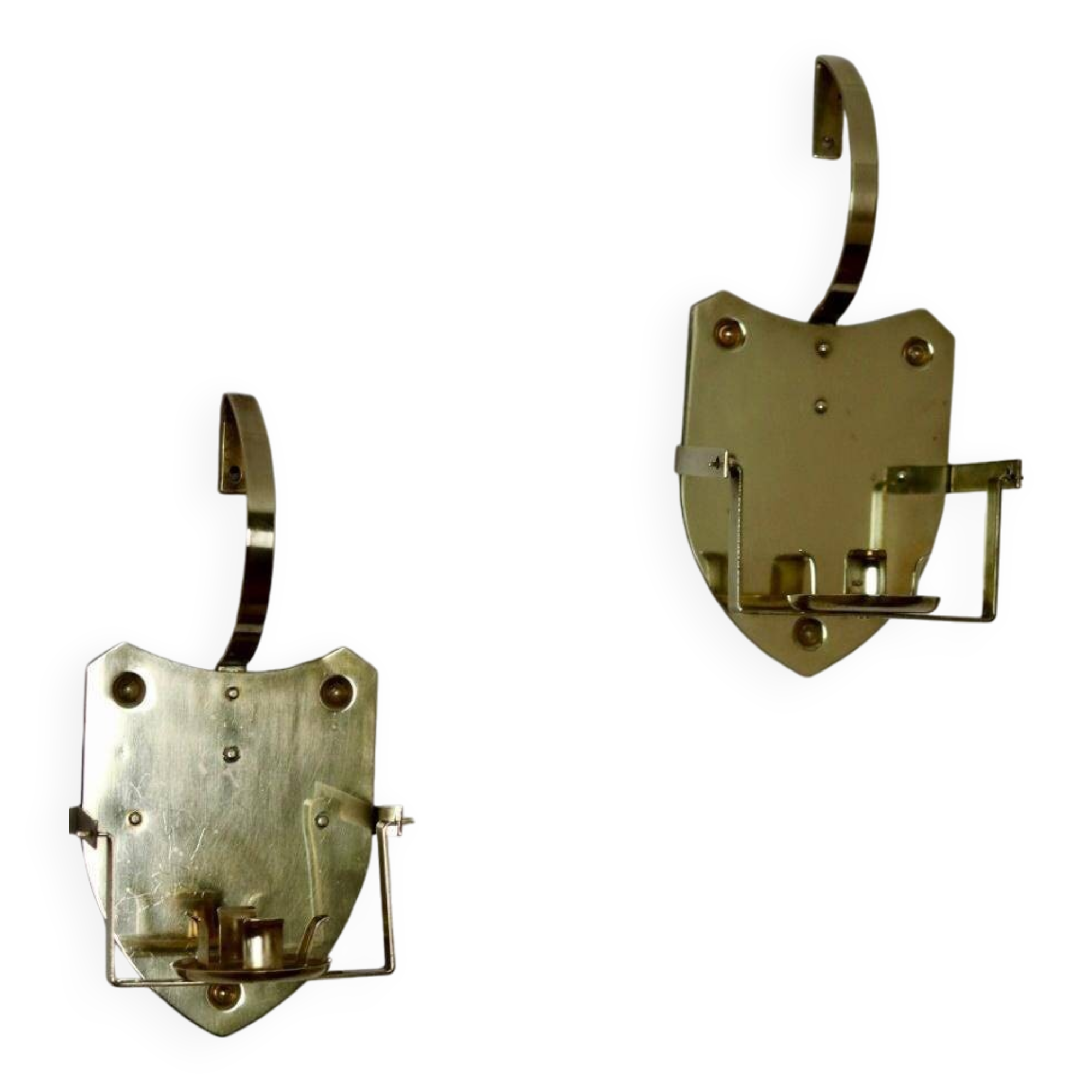 Pair of Swedish brass wall lights from the 1950s.
