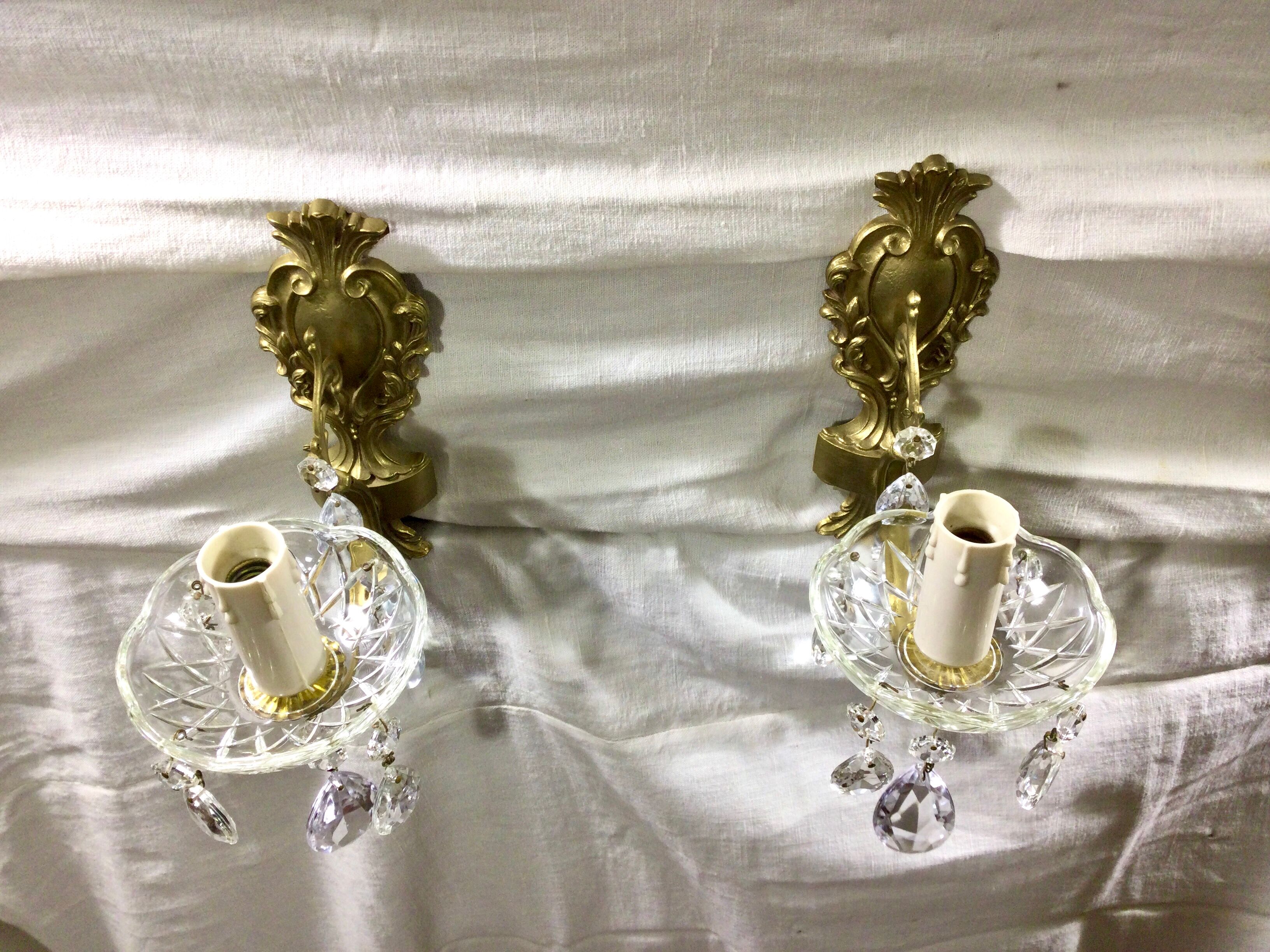 Pair of appliques 1 light in bronze and stamps