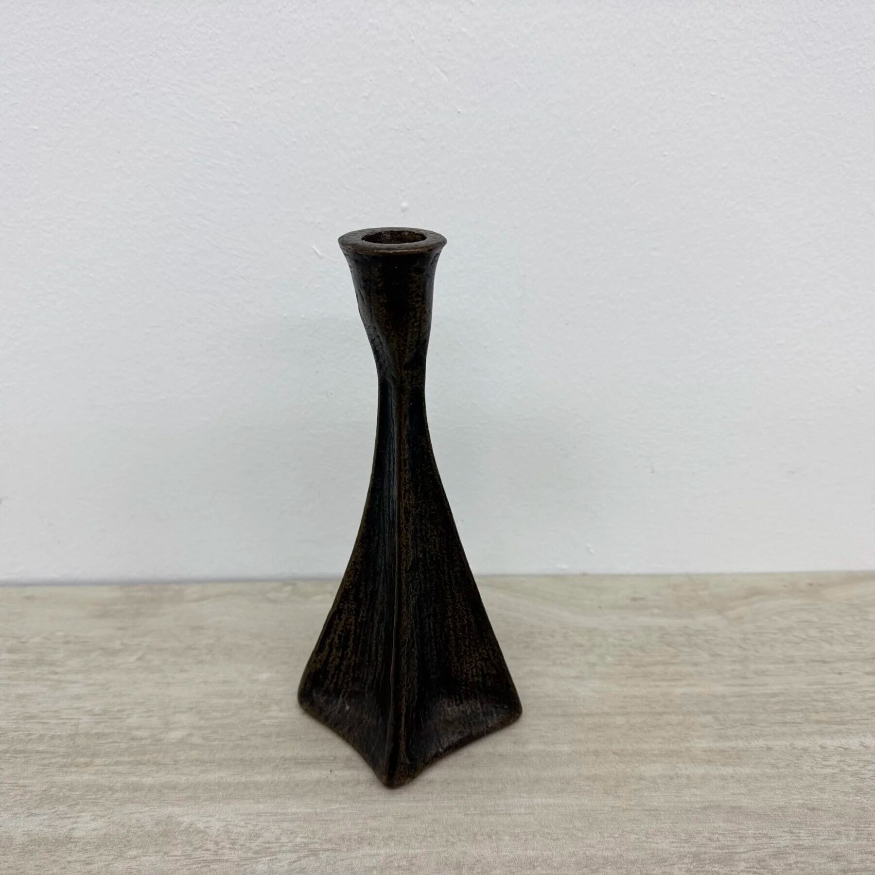 Brutalist bronze candle stick, 1970s