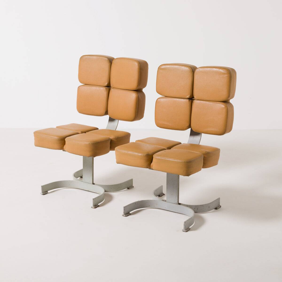 Unique brutalist chair, former Czechoslovakia, 1970s Large set available