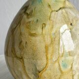 Vase en céramique jaune et bleu