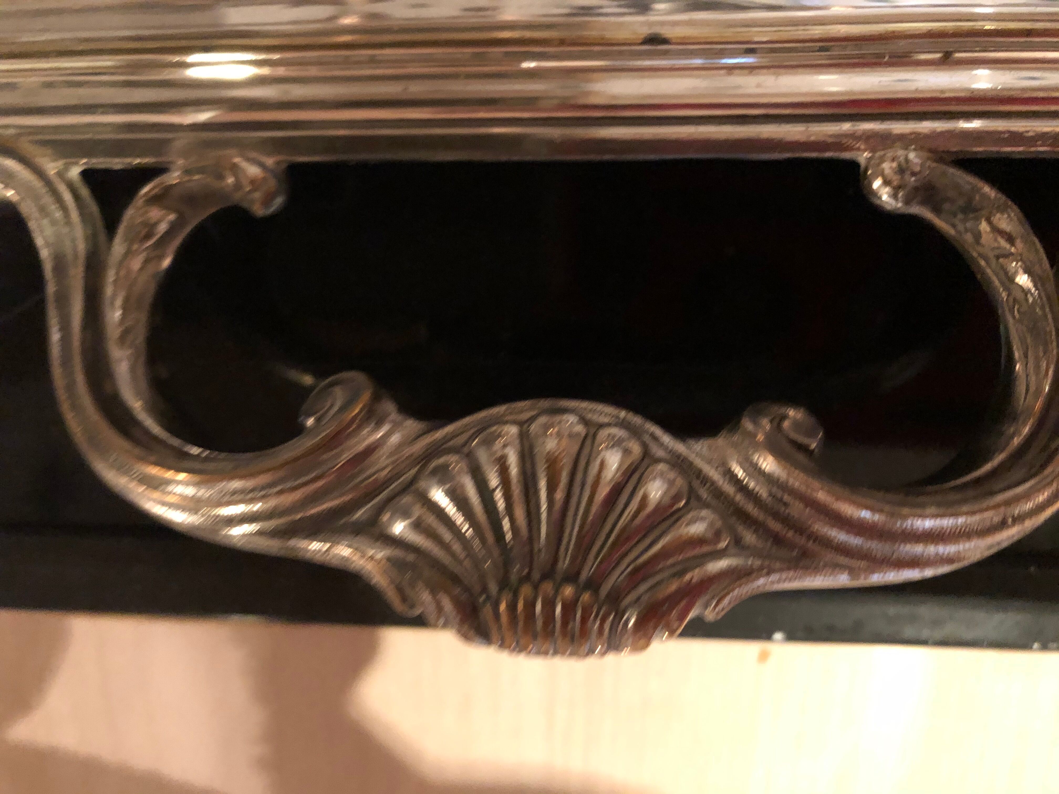 Silver metal serving tray