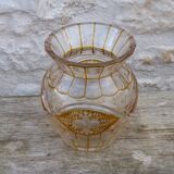 Antique two-coloured cut crystal vase from Lorraine.