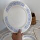 4 assiettes creuses vintage blanches liseré bleu