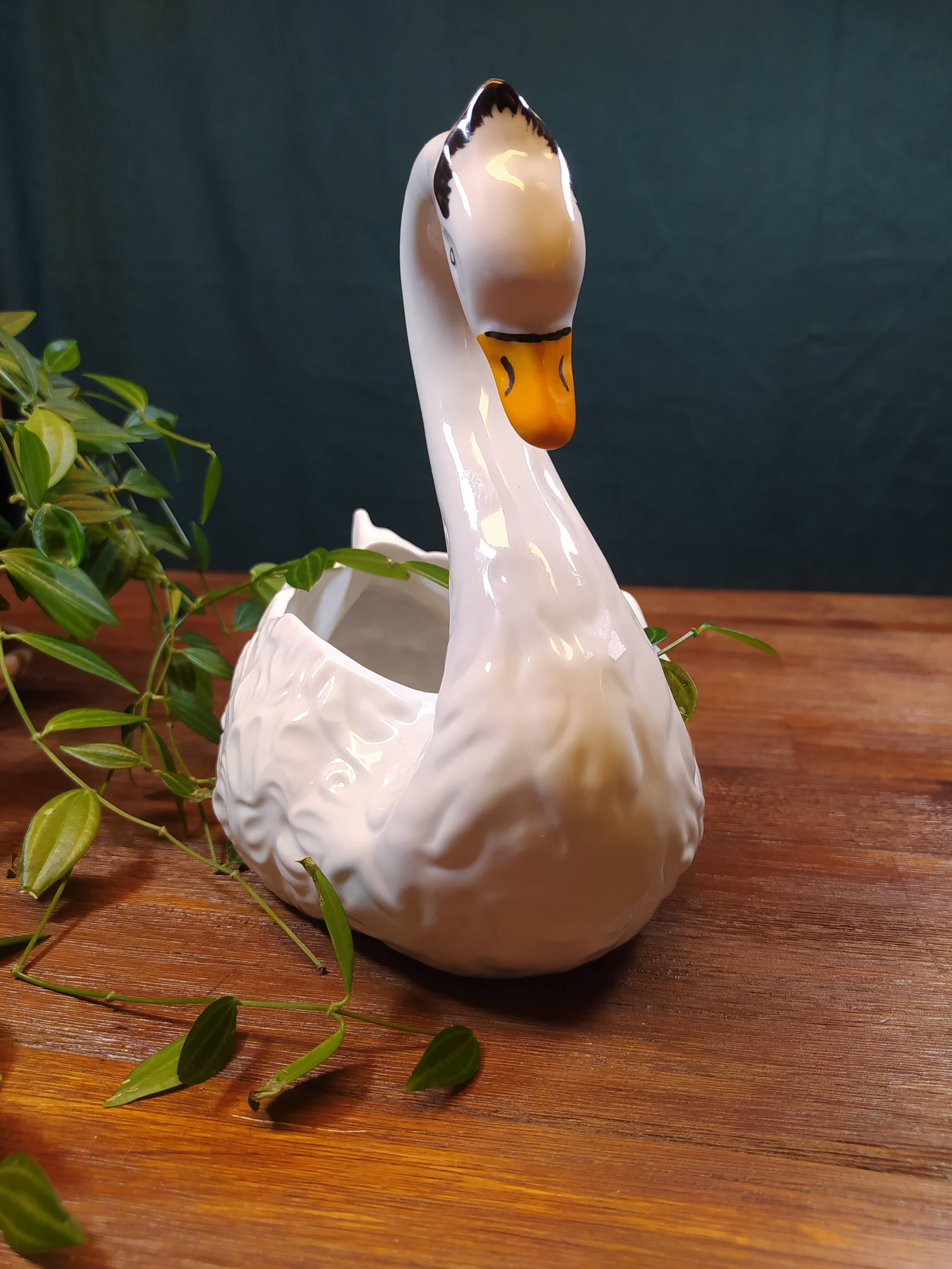 White Swan Cache Pot / Vase