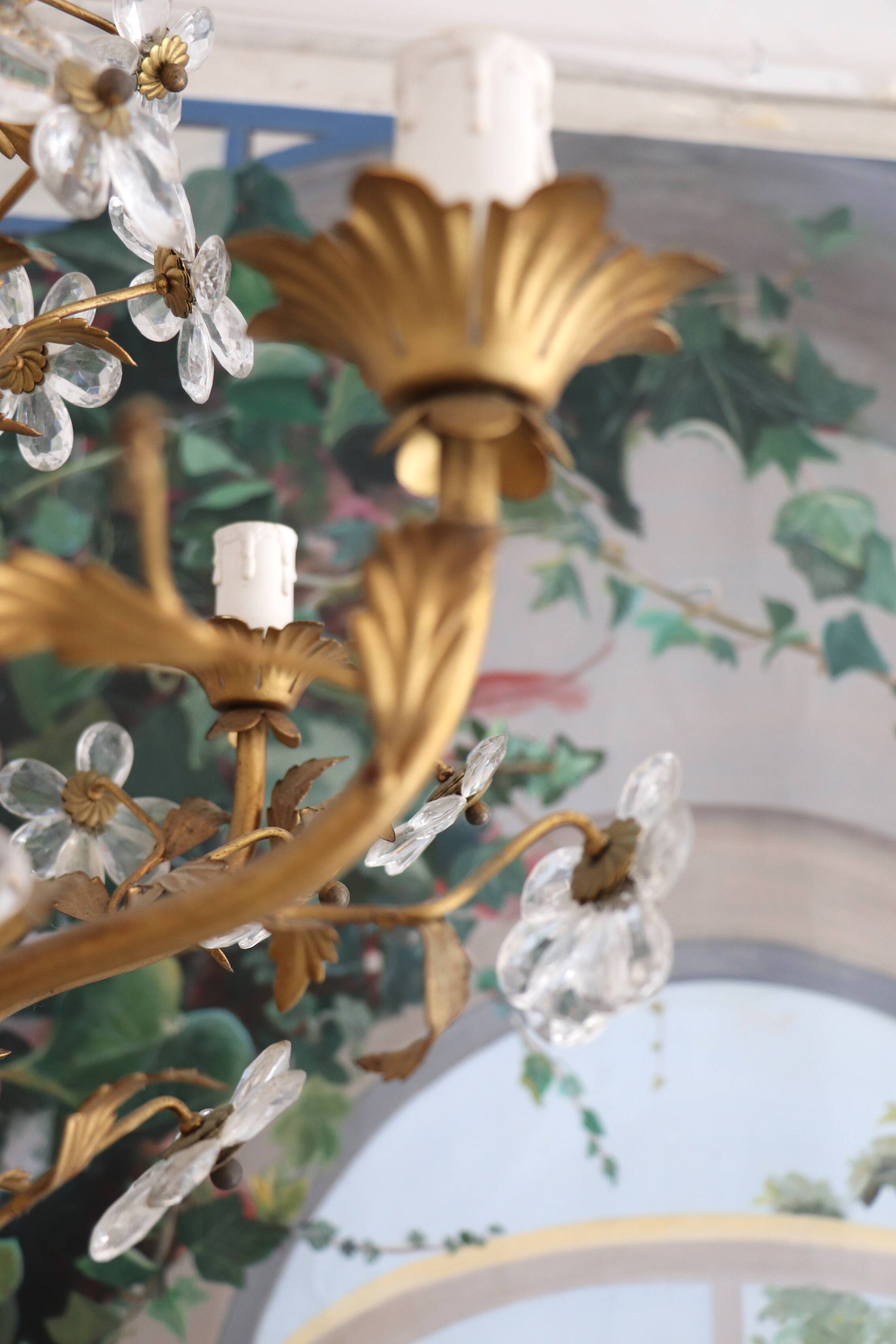 Lustre aux fleurs,  style Florentin XXème