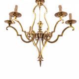 Lustre en laiton, France, milieu du XXe siècle.