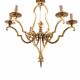 Brass chandelier, France, mid-20th century.
