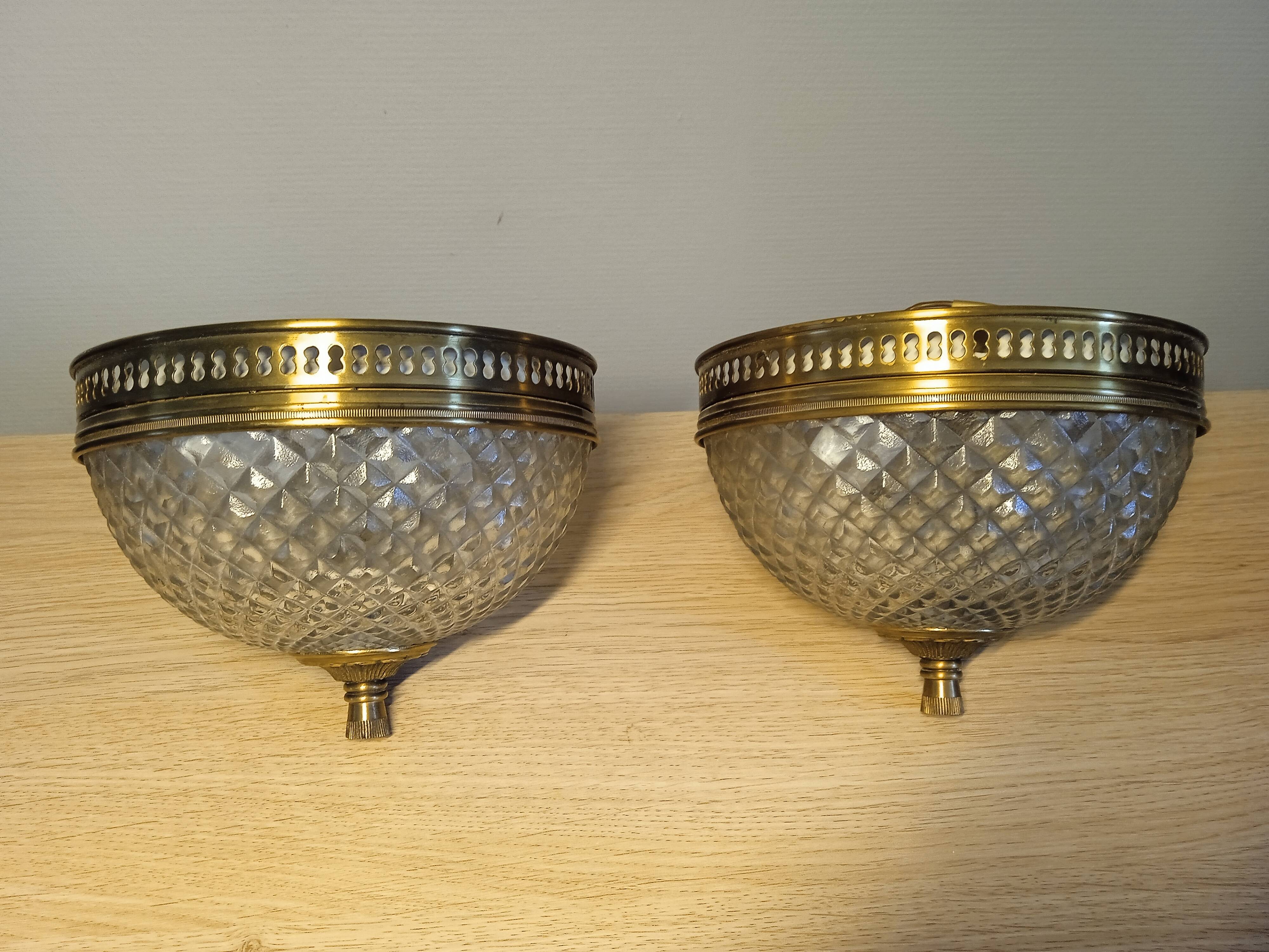 2 art deco style ceiling lights
