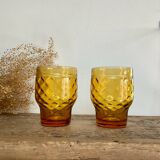 6 amber glasses