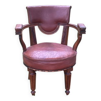 Ancien fauteuil de bureau cuir