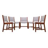 Ensemble de cinq chaises en teck, design danois, années 1970, production : Danemark