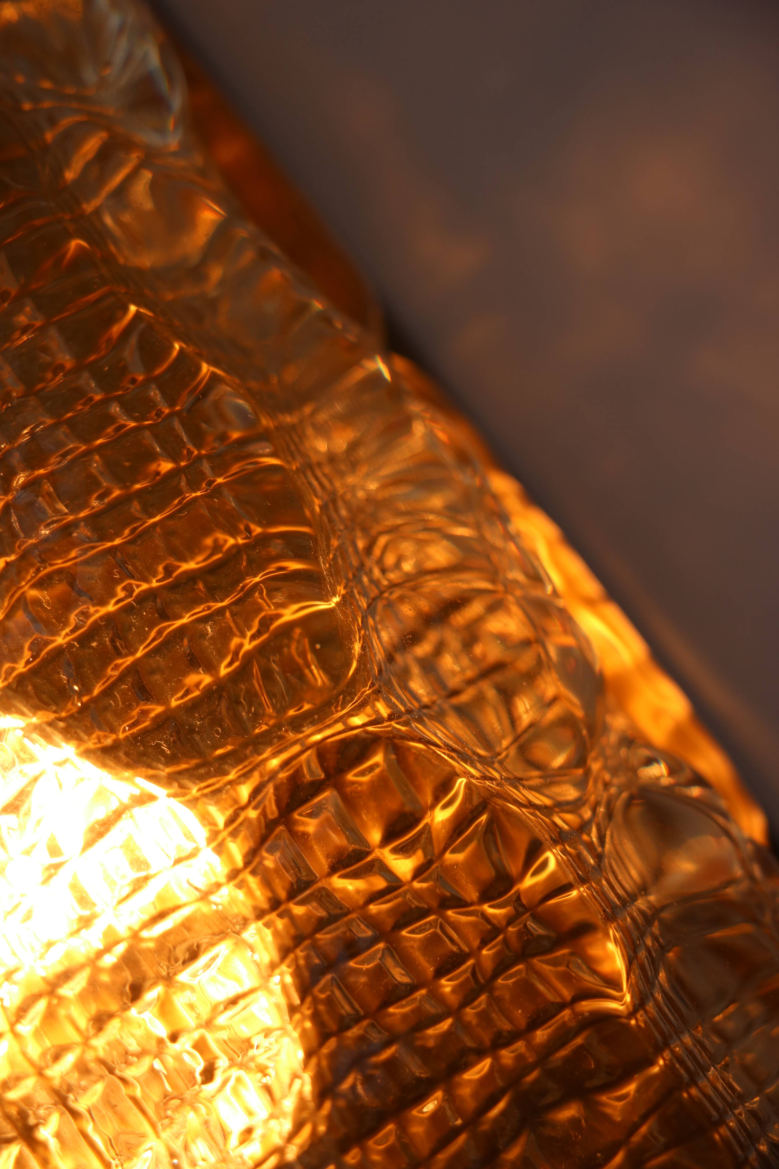 Pair of glass and brass wall lights by Carl Fagerlund for Orrefors, 1960.