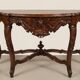 Ancienne console en noyer sculpté style Louis-Philippe