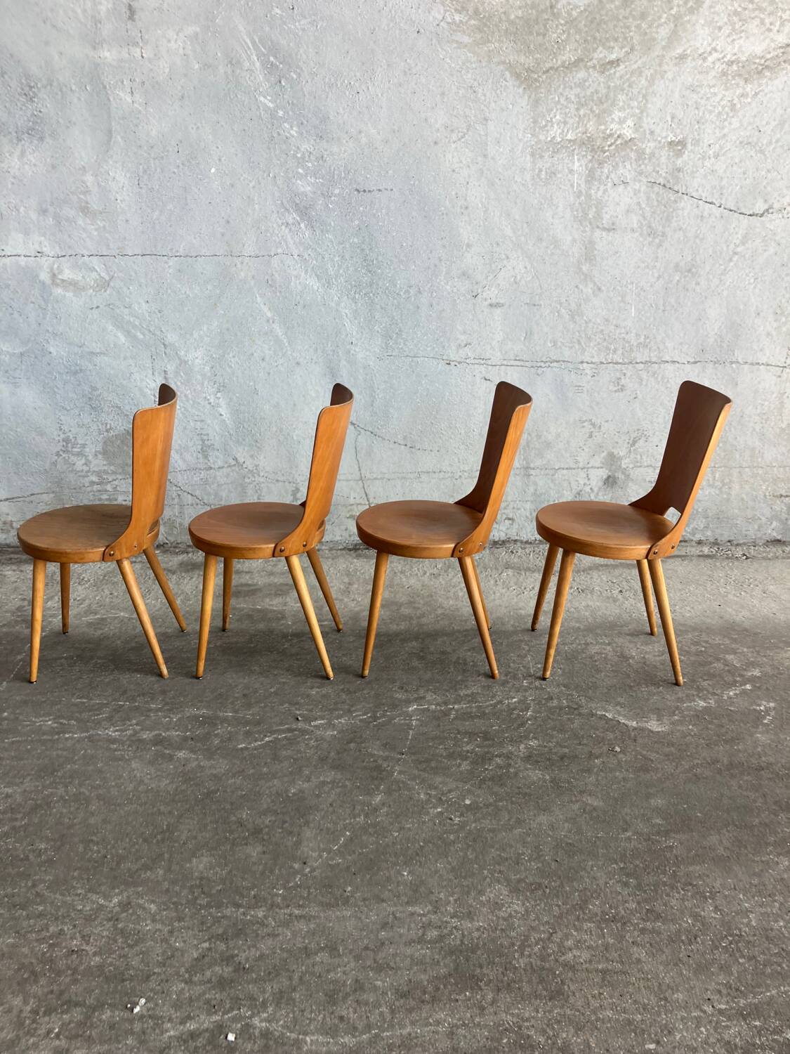 Set of 4 Baumann bistro chairs, 1960s