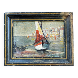 Miniature painting "The Fisherman" early 20th century