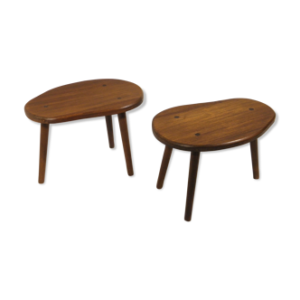 Paire de tables basses tripodes