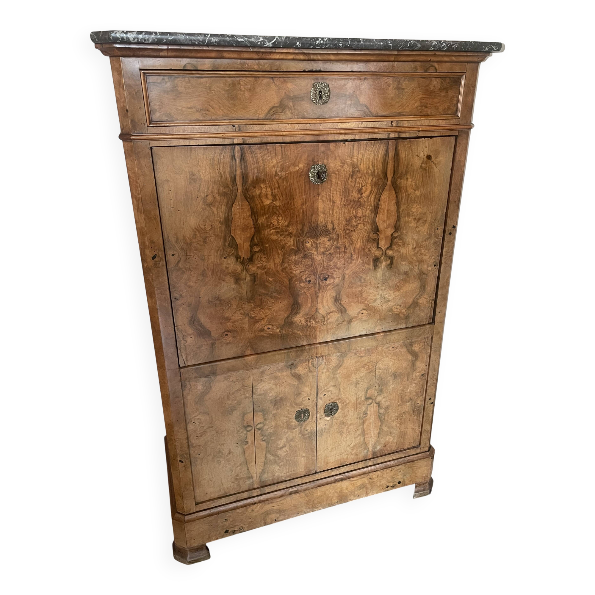 Secrétaire Noyer ancien Mi XIX