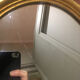 Golden oval mirror 26x32cm