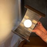 Pair of Space Age brushed metal wall lights