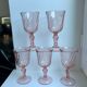 Set of 5 pink wine glasses 50s
