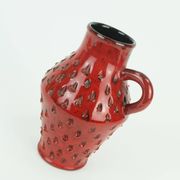 Italian mid century vase fratelli fanciullacci strawberry sgraffito decor 1960s 1970s