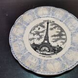 Lot 10 talking plates opaque Sarreguemines late 19th, Universal Exhibition 1889