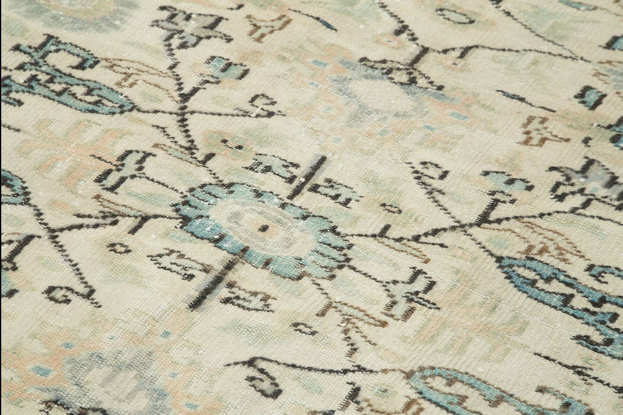 One of a kind hand knotted Turkish beige rug 153 cm x 262 cm