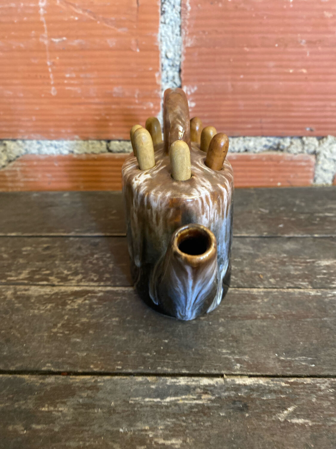 Vintage ceramic flower vase alphonse mouton watering can