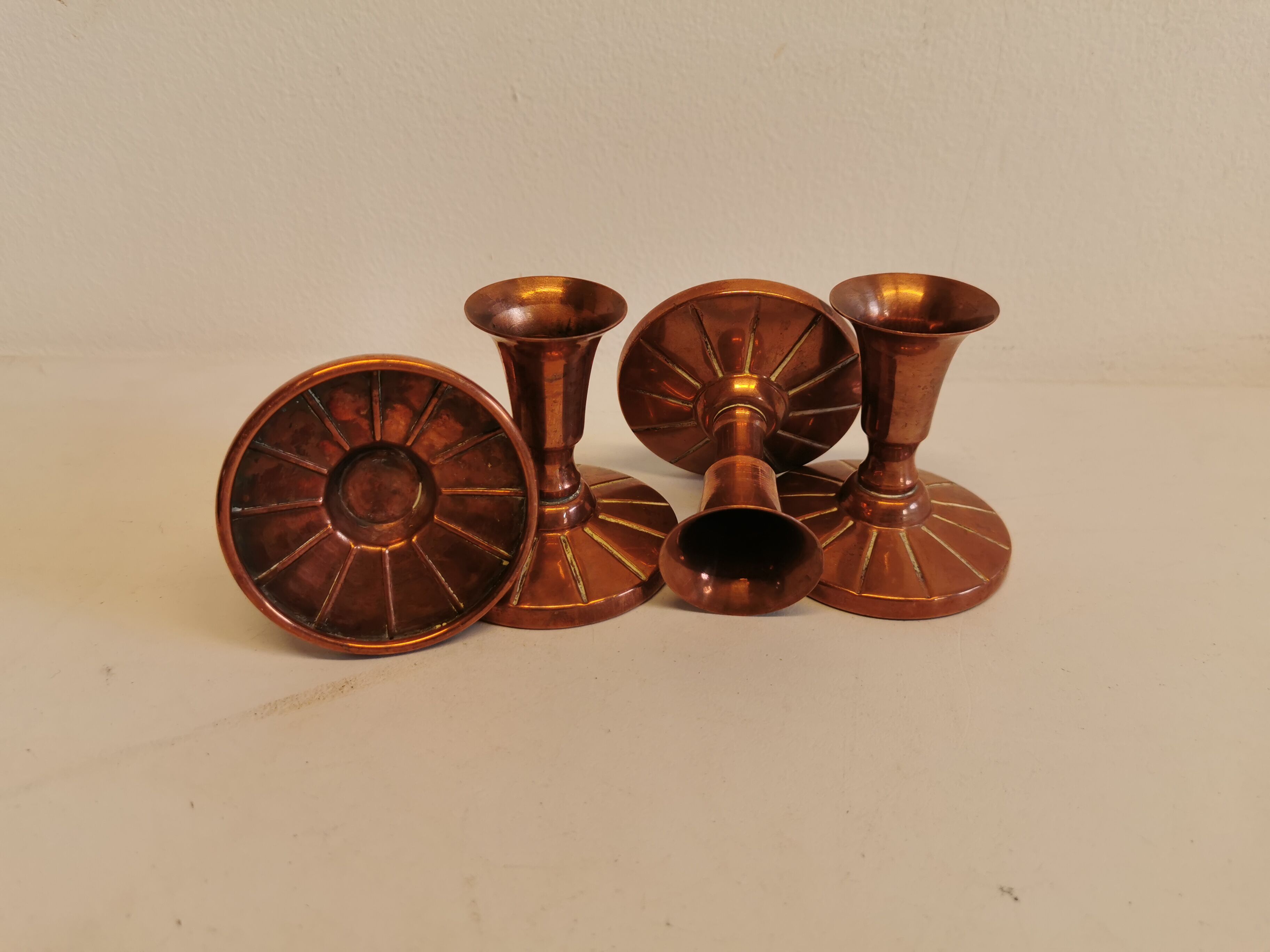 Candlesticks made of copper, Danish design, estimated from the 60s.