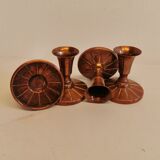 Candlesticks made of copper, Danish design, estimated from the 60s.
